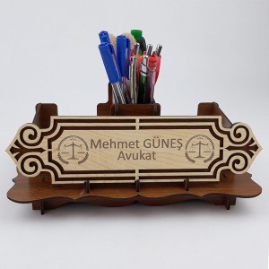 Ahşap İsimlik ve Masaüstü Düzenleyici Set Model 3
