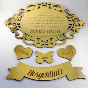Desenli Ayna Pleksi Kapı Süsü