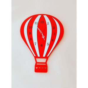 Uçan Balon Ahşap Duvar Saati
