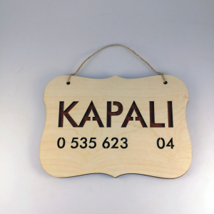 Ahşap Açık Kapalı Levhası