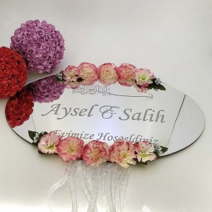 Oval Ayna Pleksi Kapı Süsü