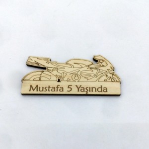 Ahşap Motosiklet Yaş Magneti
