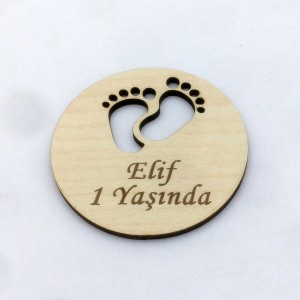 Ayak İzi Ahşap Magnet