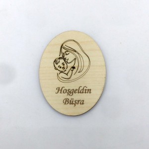 Anne Bebek Silüetli Ahşap Magnet 3