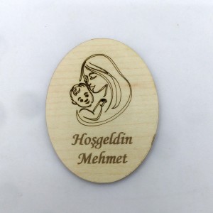 Anne Bebek Silüetli Ahşap Magnet 4