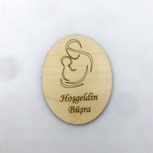 Anne Bebek Silüetli Ahşap Magnet 5
