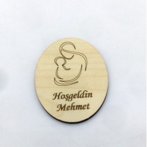 Anne Bebek Silüetli Ahşap Magnet 7