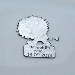 Aslan Silüetli Ayna Pleksi Magnet