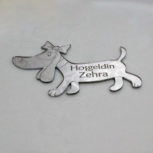 Sevimli Köpek Silüetli Ayna Pleksi Magnet
