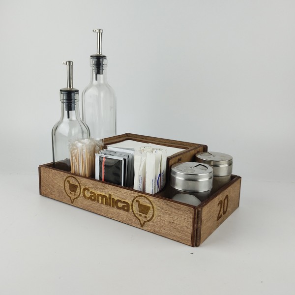 Ahşap Dispenser Peçeteli Kafe-Restoran Menaj Takımı Model 1 Ahşap Dispenser Peçeteli Kafe-Restoran Menaj Takımı Model 1