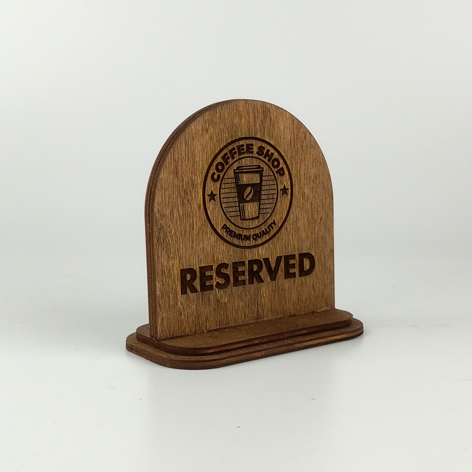 Kafe Restoran Ahşap Masaüstü Rezerve Yazısı Model 1 Kafe Restoran Ahşap Masaüstü Rezerve Yazısı Model 1
