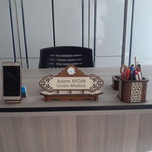 Ahşap İsimlik ve Masaüstü Düzenleyici Set Model 6