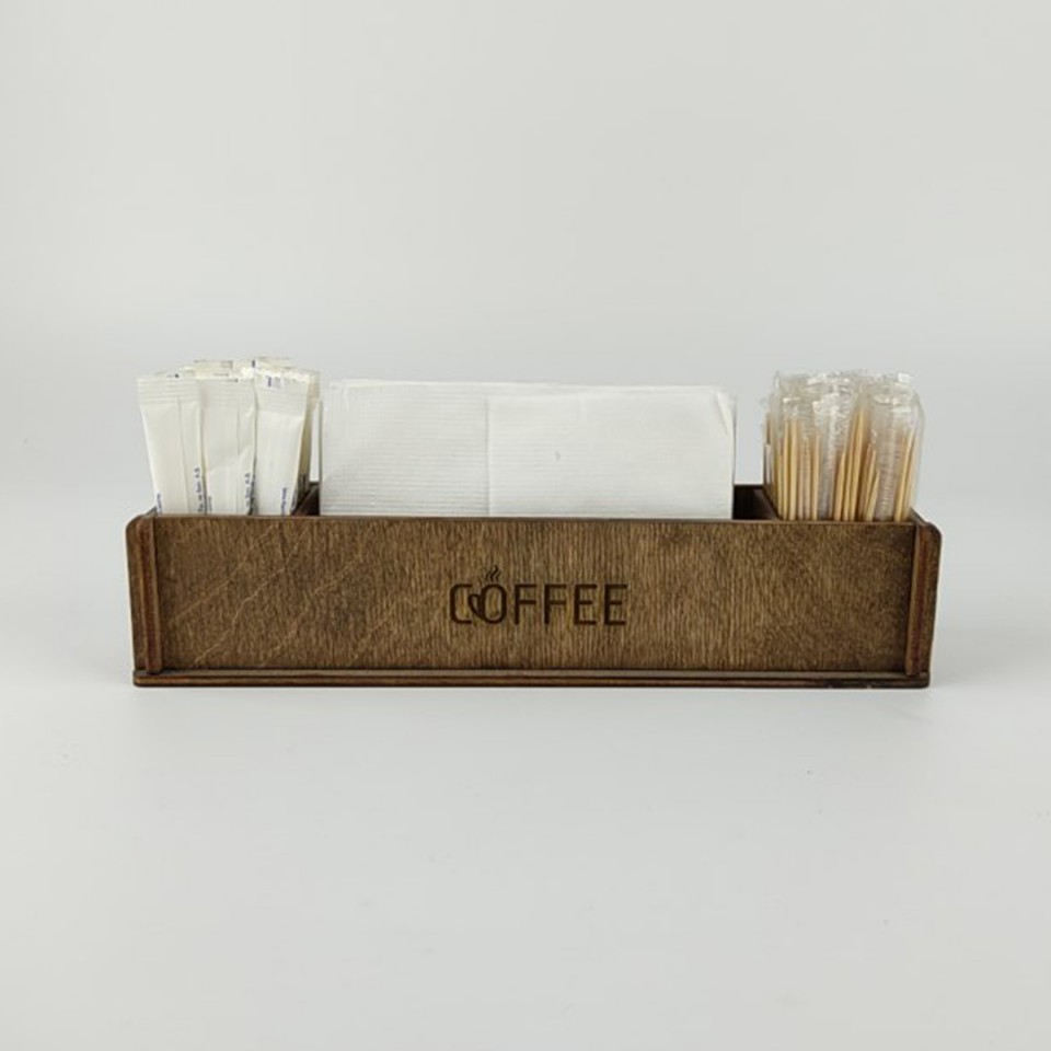 Ahşap Kafe Peçetelik - Şekerlik Model 2 Ahşap Kafe Peçetelik - Şekerlik Model 2