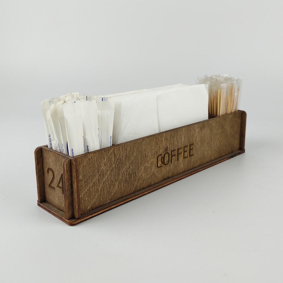Ahşap Kafe Peçetelik - Şekerlik Model 2 Ahşap Kafe Peçetelik - Şekerlik Model 2