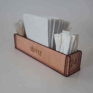 Ahşap Kafe Peçetelik - Şekerlik Model 3