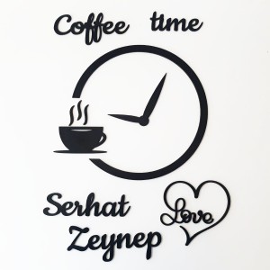 Ahşap İsimli Coffee Time Mutfak Dekoru Model 3