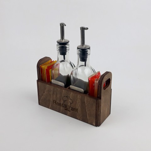 Ahşap Sosluk Kafe-Restoran Masa Düzenleyici Model 8
