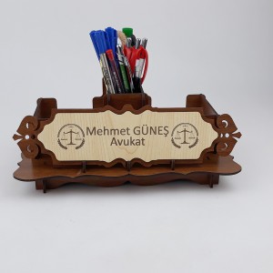 Ahşap İsimlik ve Masaüstü Düzenleyici Set Model 2