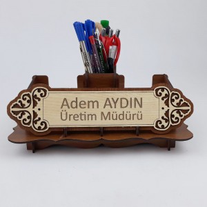 Ahşap İsimlik ve Masaüstü Düzenleyici Set Model 9