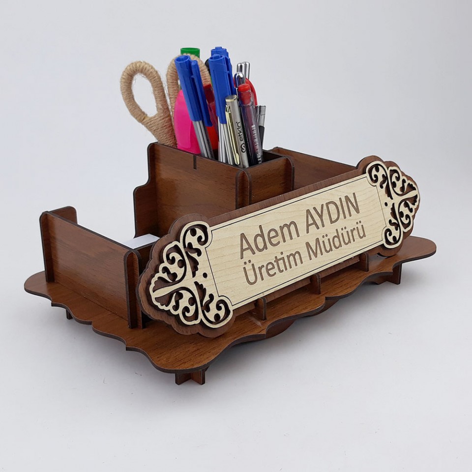 Ahşap İsimlik ve Masaüstü Düzenleyici Set Model 9 Ahşap İsimlik ve Masaüstü Düzenleyici Set Model 9