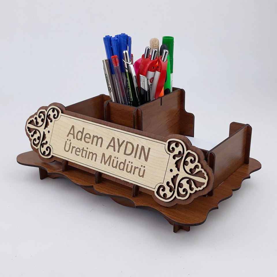 Ahşap İsimlik ve Masaüstü Düzenleyici Set Model 9 Ahşap İsimlik ve Masaüstü Düzenleyici Set Model 9