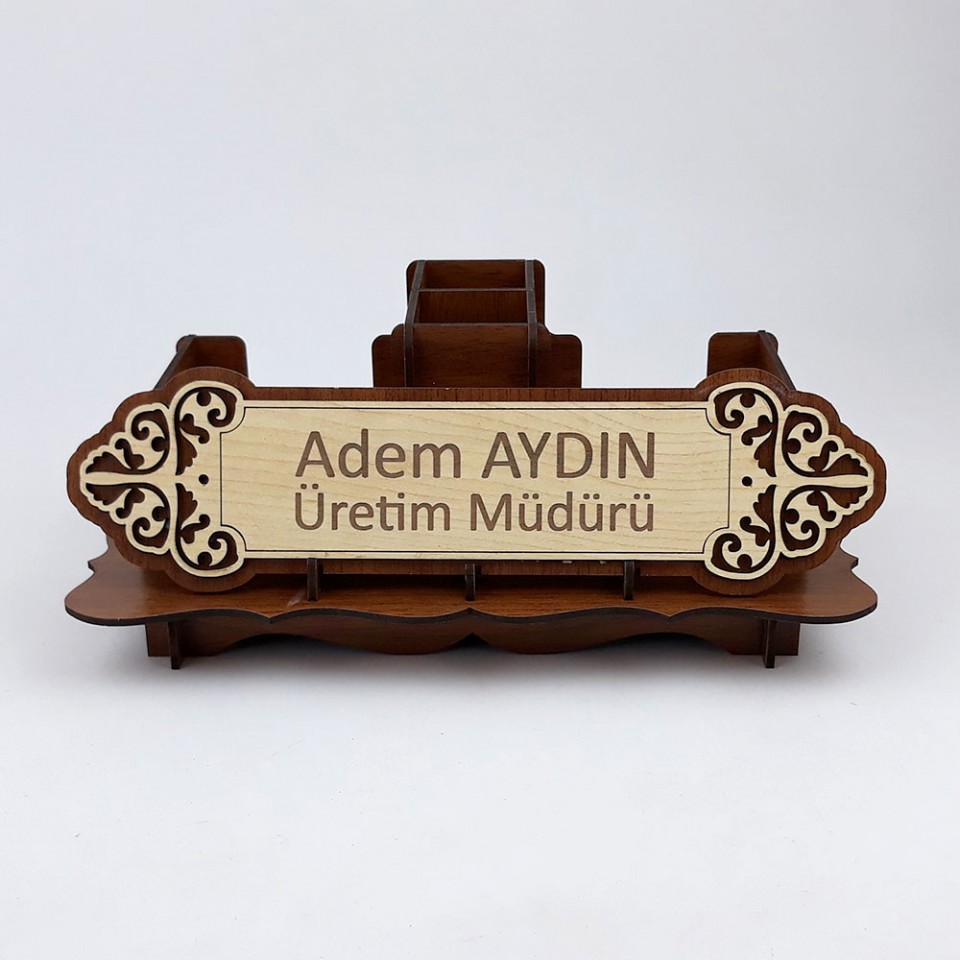 Ahşap İsimlik ve Masaüstü Düzenleyici Set Model 9 Ahşap İsimlik ve Masaüstü Düzenleyici Set Model 9