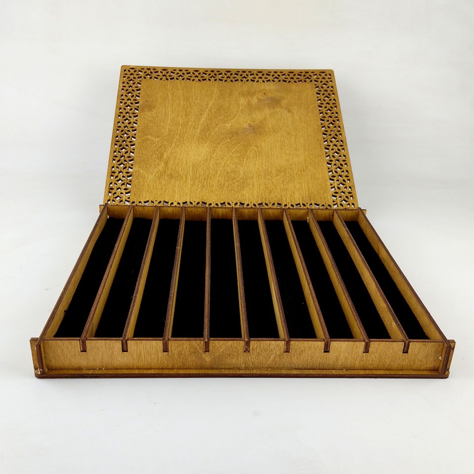 Ahşap 10'lu Desenli Tesbih Kutusu Model 2 Ahşap 10'lu Desenli Tesbih Kutusu Model 2
