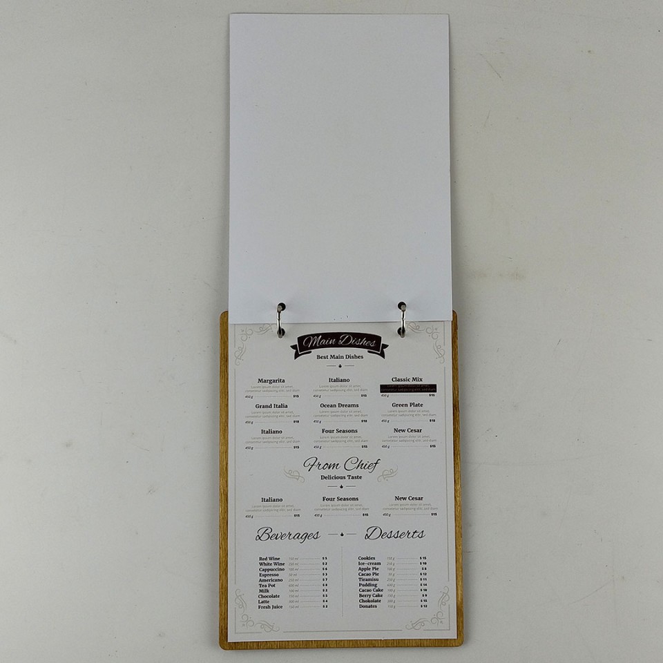 Ahşap Menü Kabı Model 14 Ahşap Menü Kabı Model 14