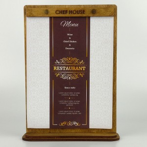 Kafe Restoran Masaüstü Ahşap Menü Tahtası Model 1