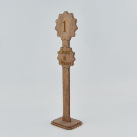 Kafe Restoran Ahşap Masa Numarası Model 10755