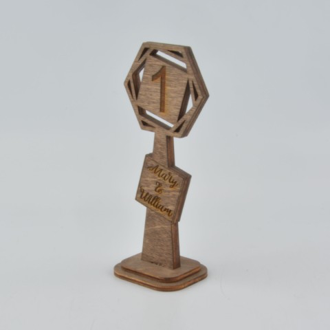 Kafe Restoran Ahşap Masa Numarası Model 10757