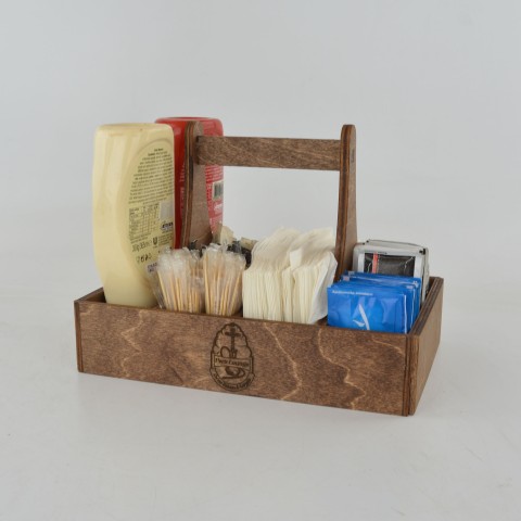 Kafe Restoran Ahşap Sosluk Şekerlik Menaj Takımı Model 10801