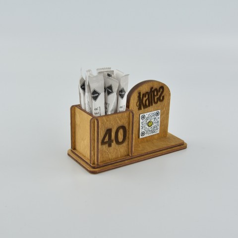 Kafe Restoran Ahşap Stick Şekerlik Model 10805