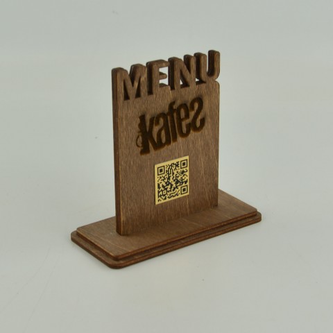 Kafe Restoran Ahşap Ayaklı QR Kod Menü Model 10822