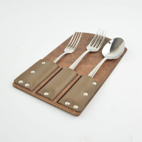 Kafe Restoran Ahşap Çatal Bıçak Kaşıklık Model 10873