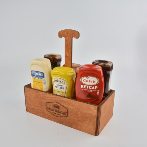 Kafe Restoran Ahşap Sosluk Şekerlik Menaj Takımı Model 10926