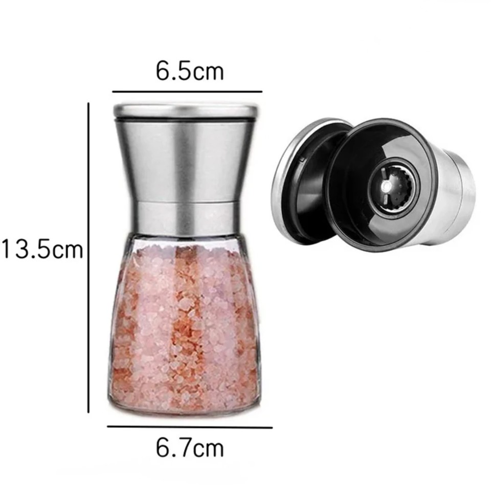 Mekanik Metal Başlıklı Cam Baharat Parçacık Ayarlı Öğütücü Model ZBD001